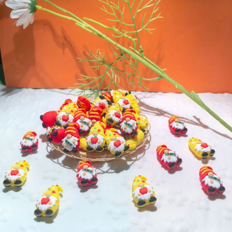 Multicolor 3D Dwarf Silicone Cartoon Beads-10PCS
