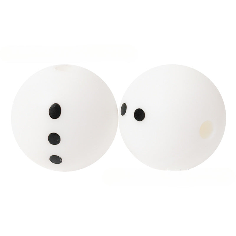 Cartoon Silicone Christmas Loose Beads-50PCS