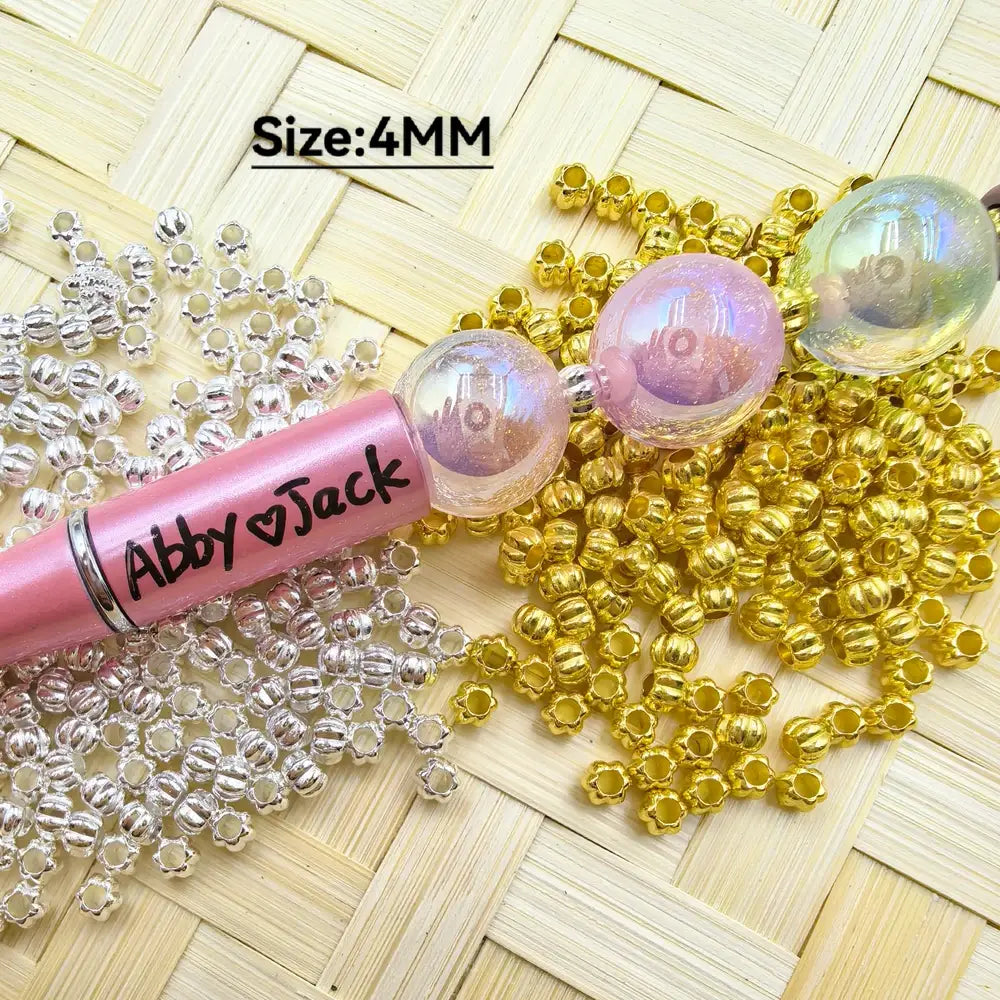 4MM Pumpkin Silver & Golden Colors Metal Spacer