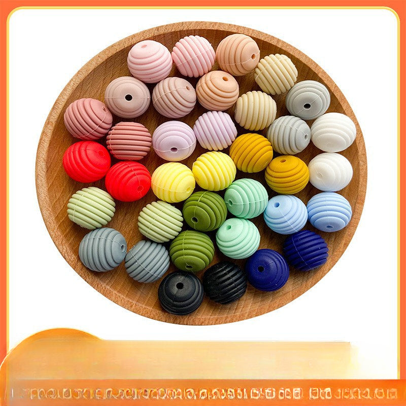 Silicone Thread Beads Silicone Beads Honeycomb Beads DIY Loose Beads-50PCS
