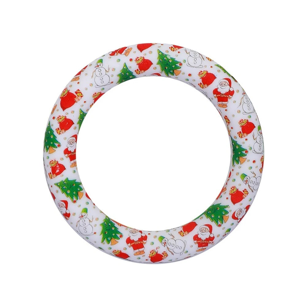 65MM Circular Ring Silicone Focal Beads for DIY Pens Keychains