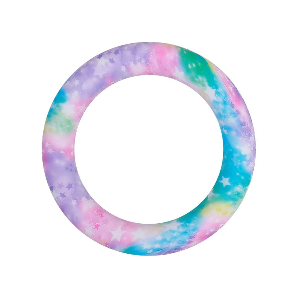 65MM Circular Ring Silicone Focal Beads for DIY Pens Keychains