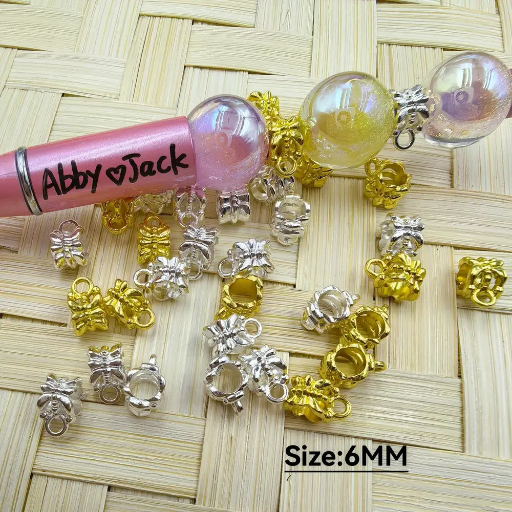 6MM Silver & Golden Colors Bail Beads, Won't Fade