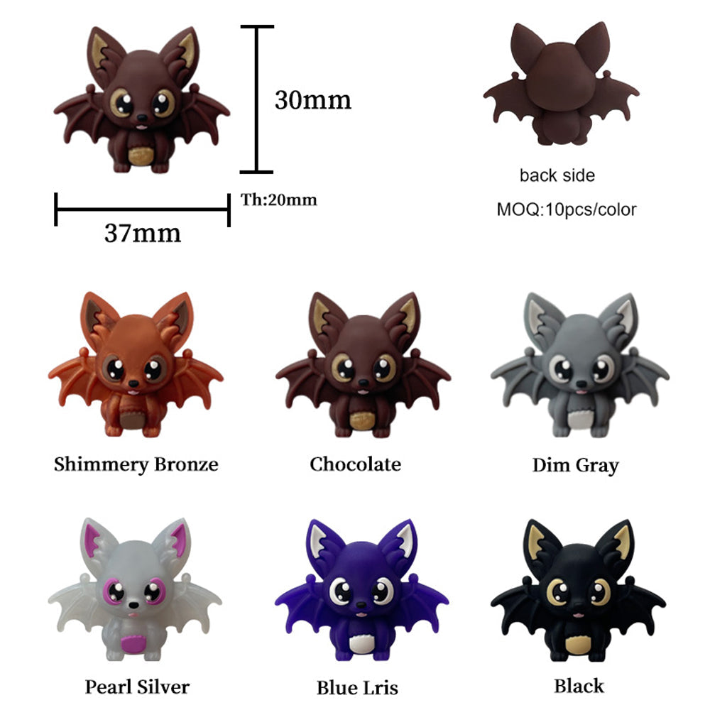 Cartoon Cute Bat Silicone Beads-10PCS