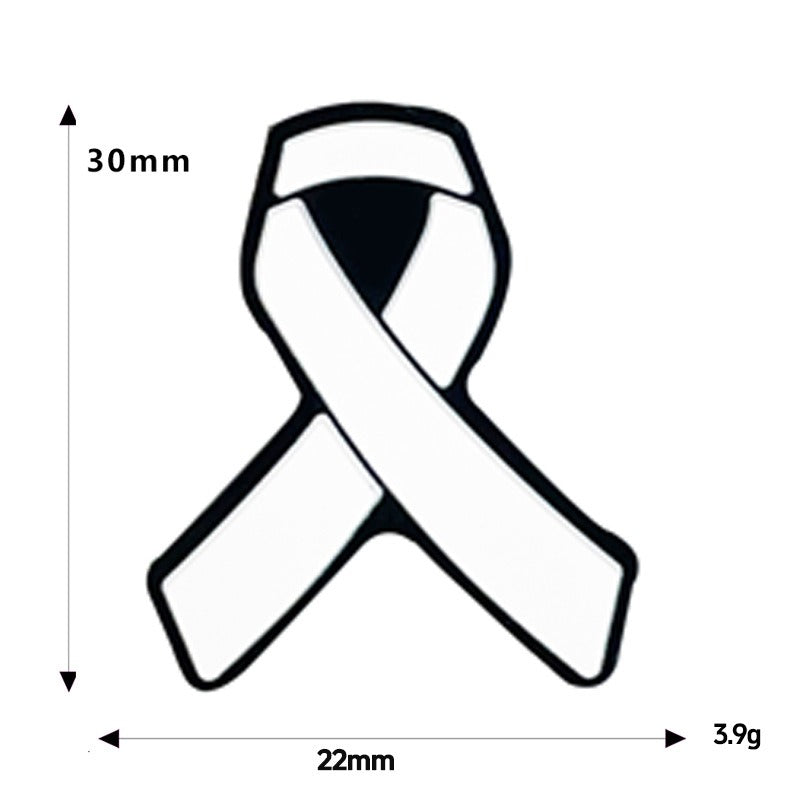 Cartoon Ribbon Publicity Prevention Awareness Warning Badge Silicone Beads-10PCS