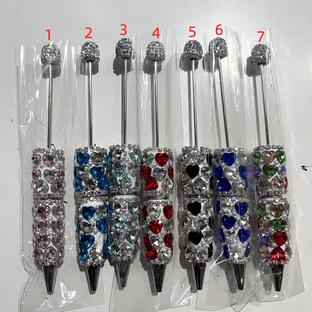 Heart Pearls Rhinestone Chain Beadable Clay Pens