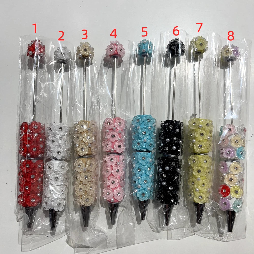 Flowers Pearls Beadable Clay Pens