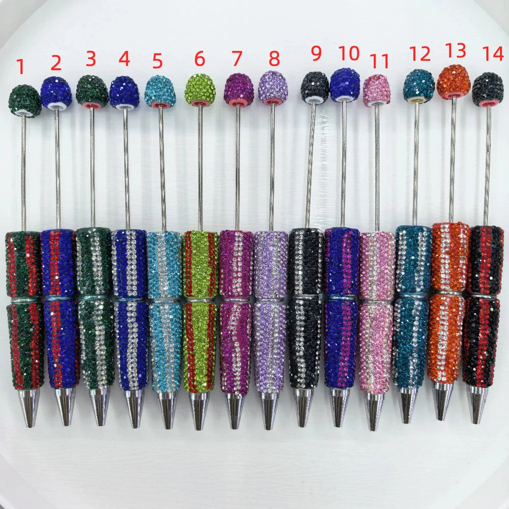 Stripes Pattern Beadable Rhinestone Pens