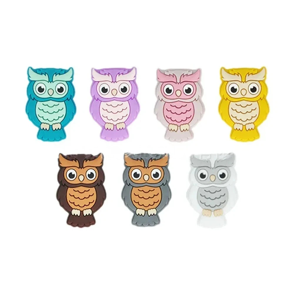 Flatback Owl Silicone Focal Beads for DIY Keychains Bracelet Pens