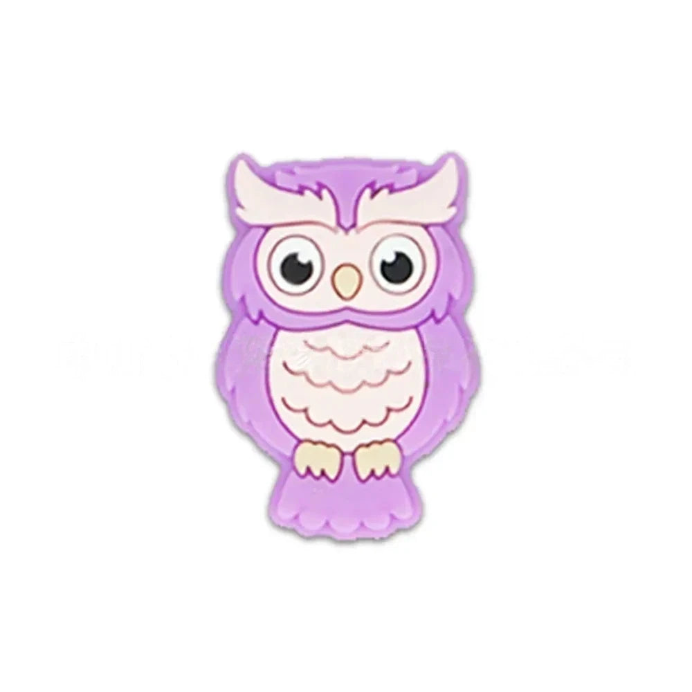 Flatback Owl Silicone Focal Beads for DIY Keychains Bracelet Pens