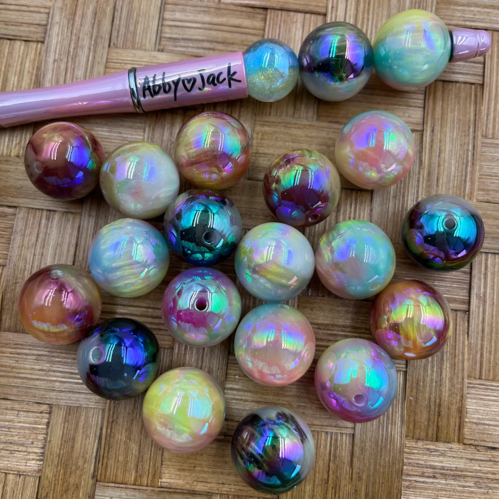 20MM UV Coating  Acrylic Beads for Beadable Pens Keychains Bracelets