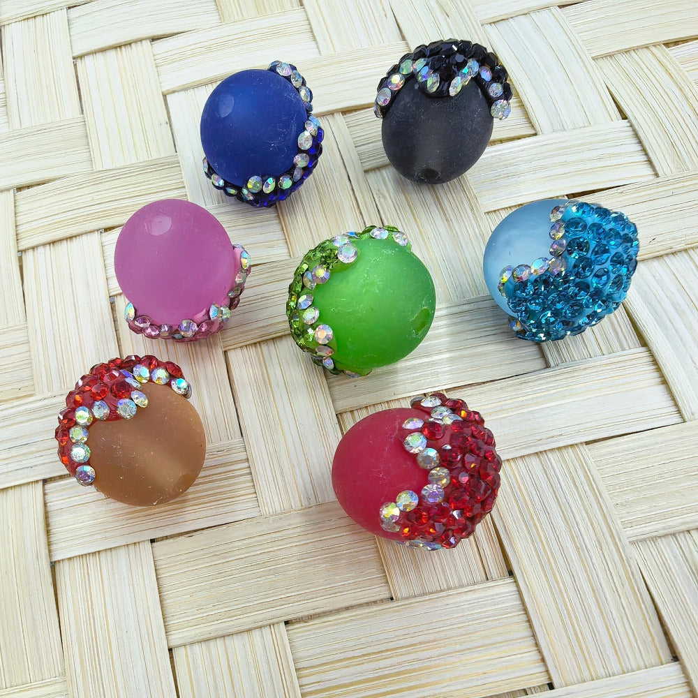 Frosted Water Drop Rhinestone Acrylic DIY Fancy Beads