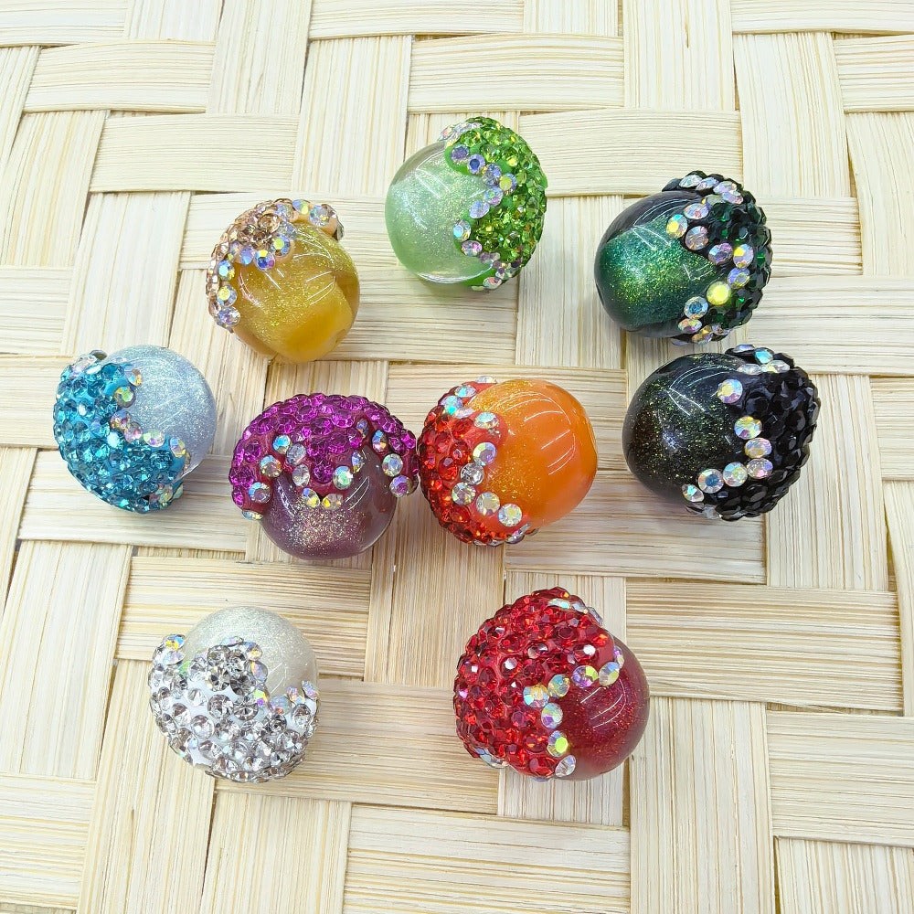 Cat Eye Water Drop Rhinestone Acrylic DIY Fancy Beads