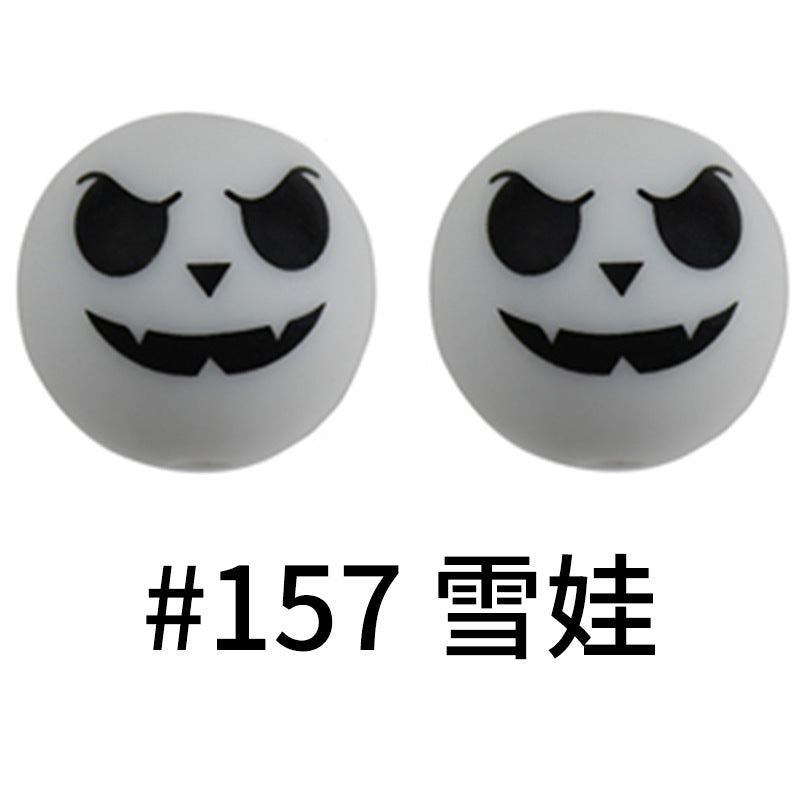 Print Silicone Beads Colorful Silicone Water Transfer Beads 16mm-50PCS