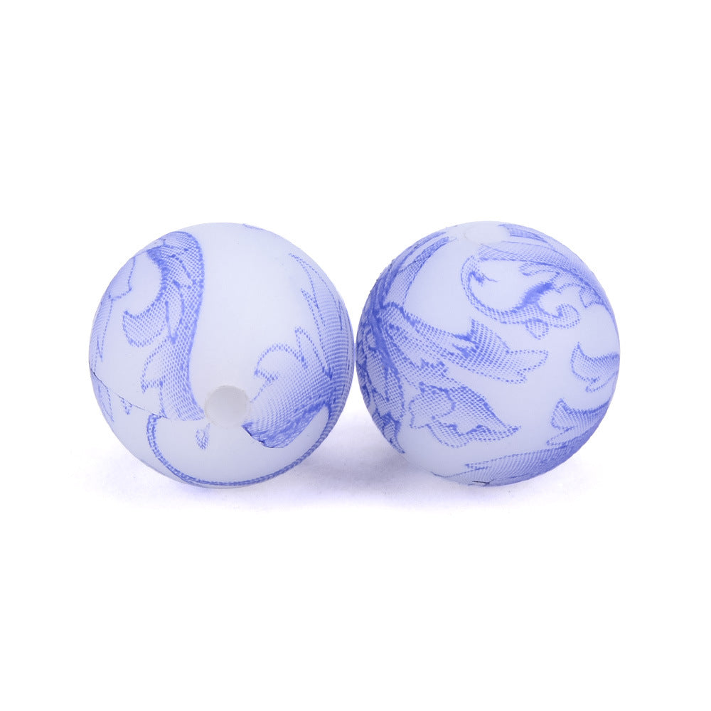 5mm Luminous Water Drop Leopard Beads Silicone Beads-50PCS
