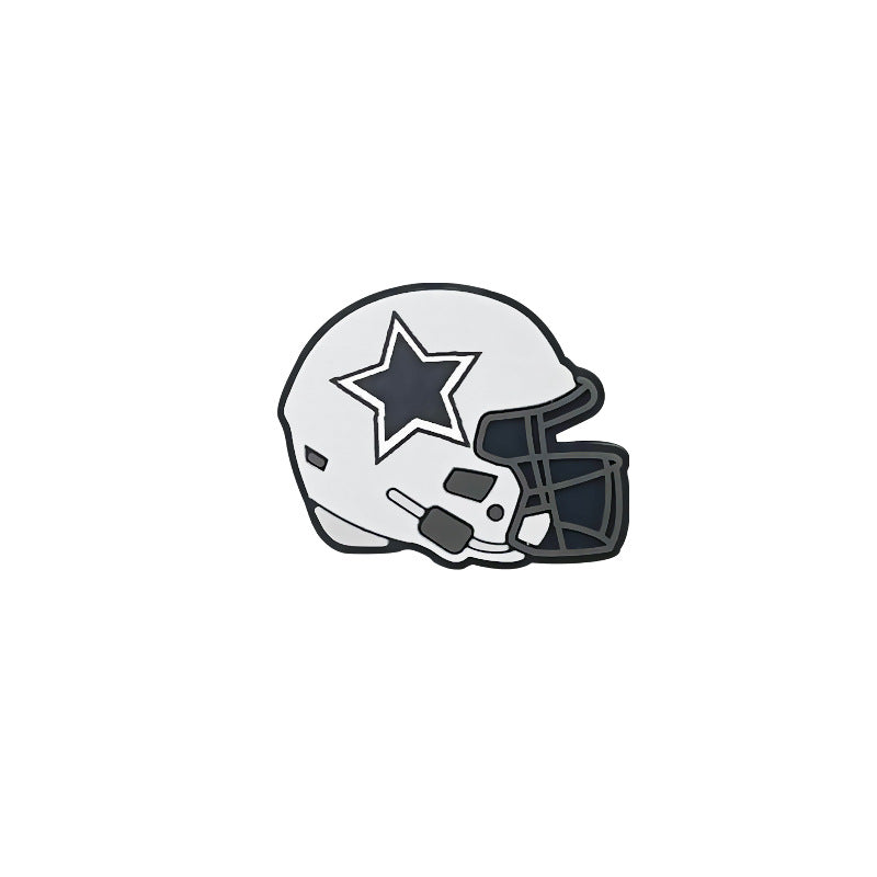 Football Team Printed Helmet NFL Dropping Glue DIY Silicone Creative Handmade Beads-10PCS