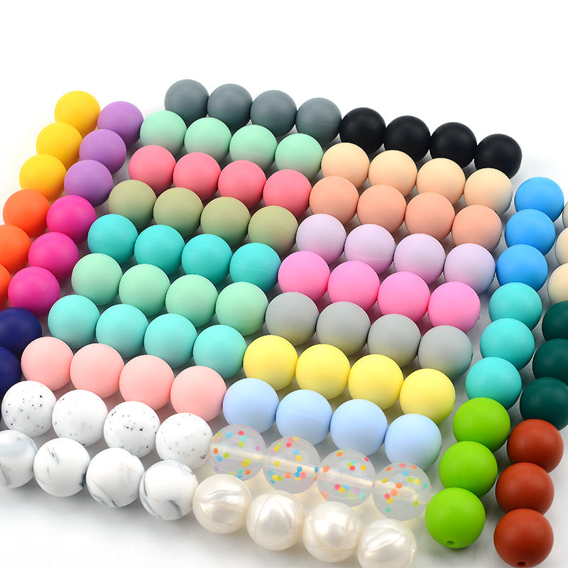 Round Silicone 15MM Beads-50PCS