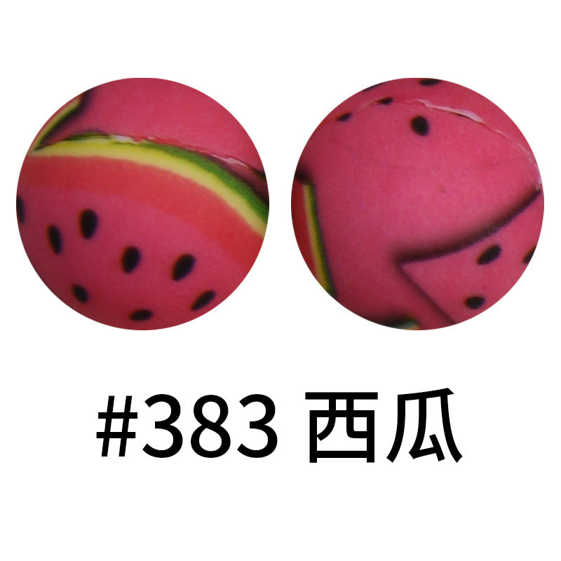 16mm Print Silicone Beads Colorful Silicone Water Transfer Beads-50PCS