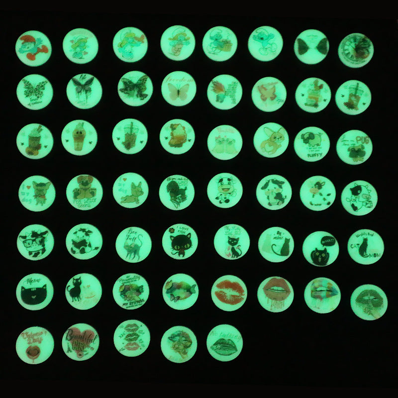 Silicone Round Cartoon Animal Luminous Beads-10PCS