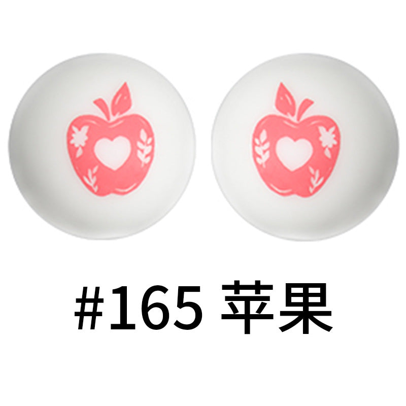 Print Silicone Beads Colorful Silicone Water Transfer Beads 16mm-50PCS