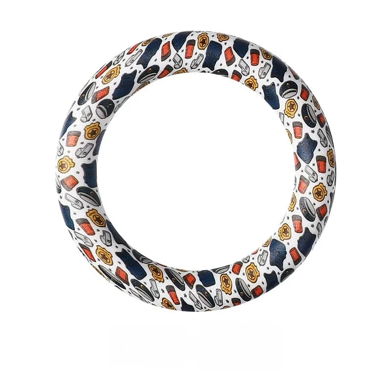 65MM Circular Ring Silicone Focal Beads for DIY Pens Keychains