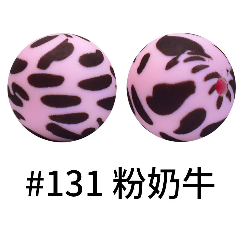 Print Silicone Beads Colorful Silicone Water Transfer Beads 16mm-50PCS