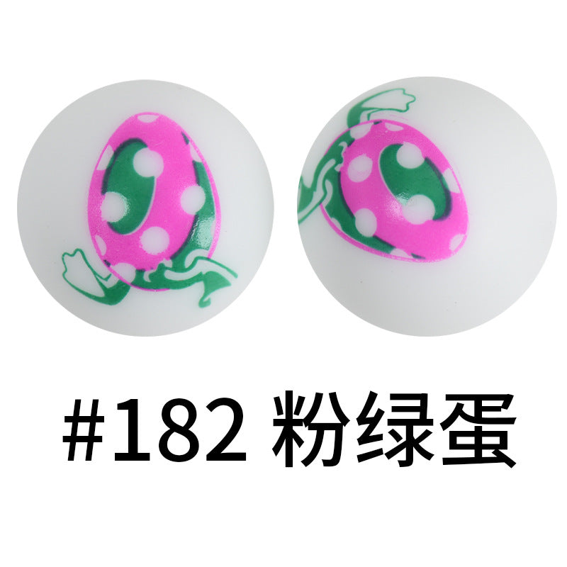 16mm Print Silicone Beads Colorful Silicone Water Transfer Beads-50PCS