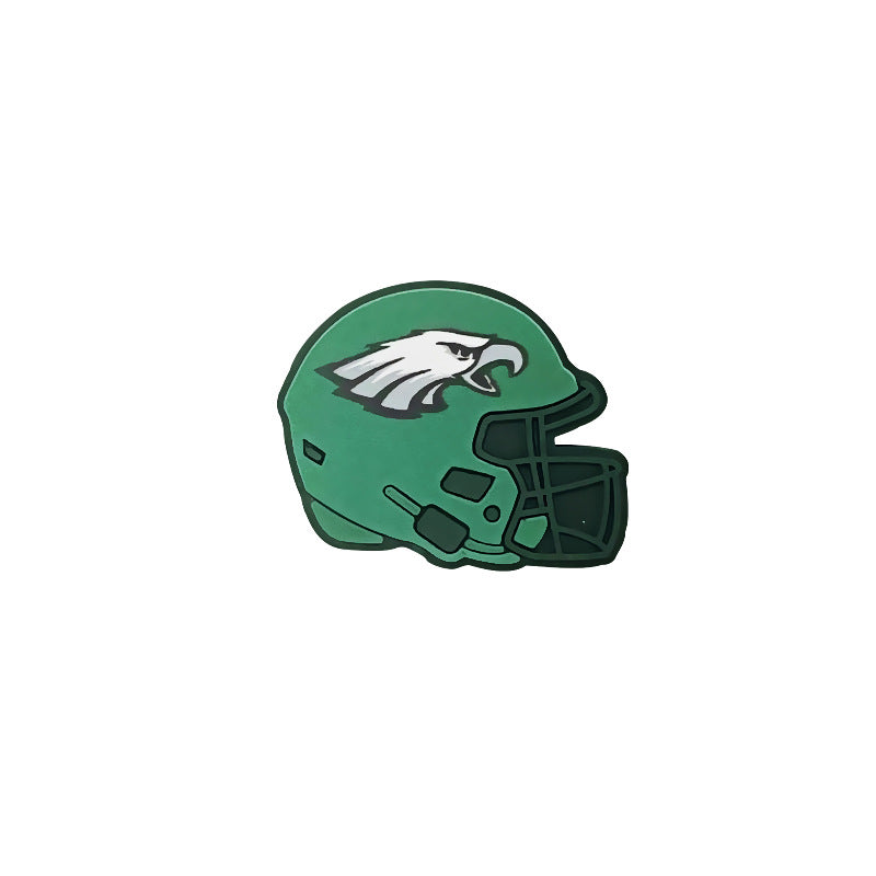 Football Team Printed Helmet NFL Dropping Glue DIY Silicone Creative Handmade Beads-10PCS