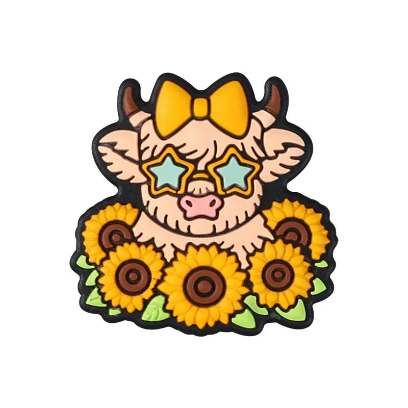 Flatback Sunflower Silicone Focal Beads for DIY Pens Keychains