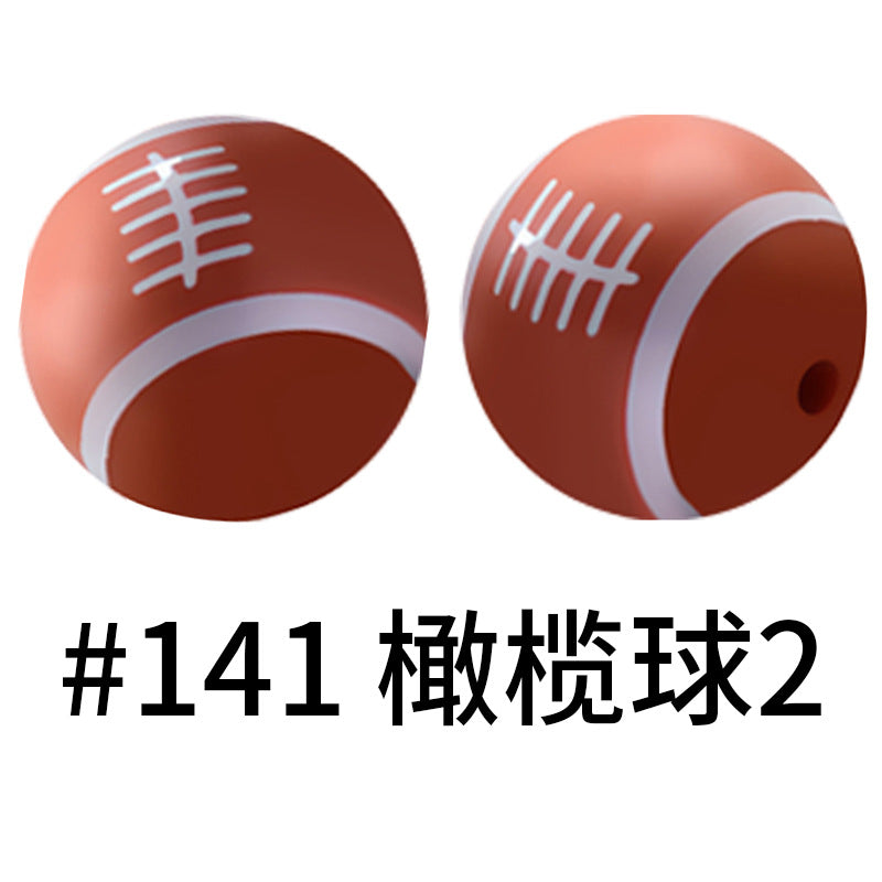 Print Silicone Beads Colorful Silicone Water Transfer Beads 16mm-50PCS