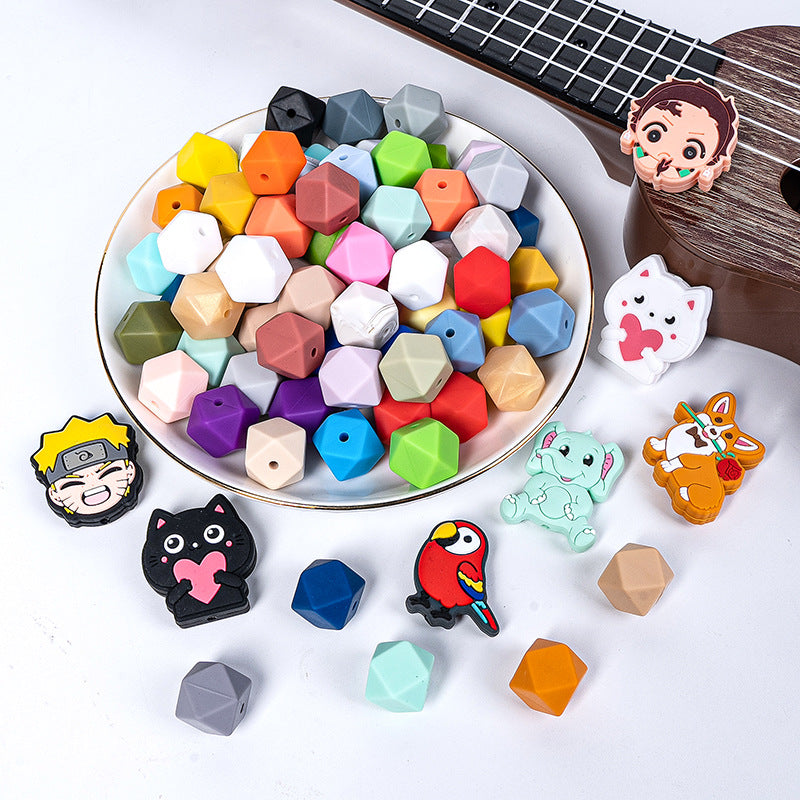 17mm Hexagonal Shape Silicone Beads-50PCS