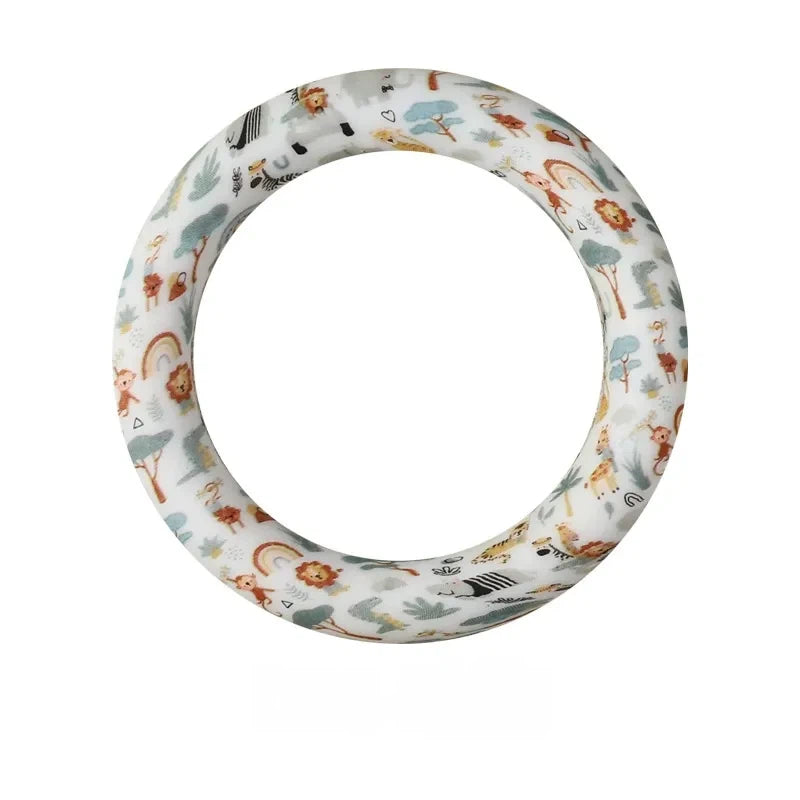 65MM Circular Ring Silicone Focal Beads for DIY Pens Keychains