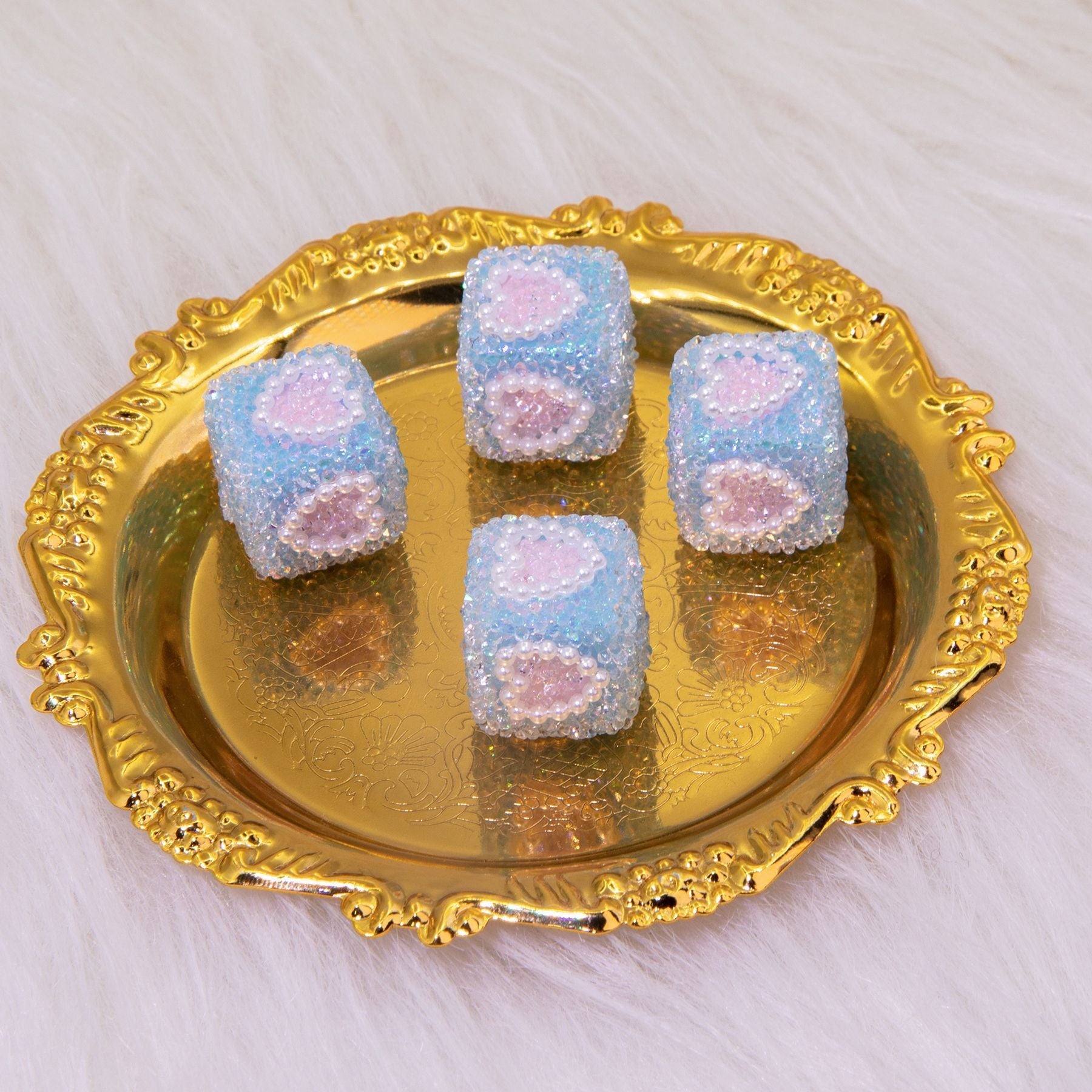 Sugar Cube Love Acrylic Multi-faceted Love Beads-5PCS