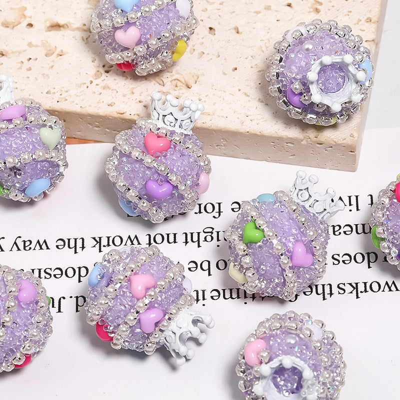 Crown Sugar Water Diamond Beads-5PCS