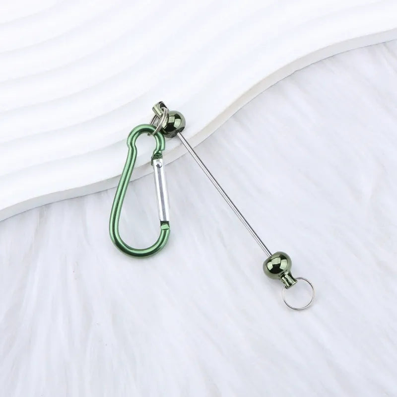 Beadable D Shaped Metal Keychain for DIY