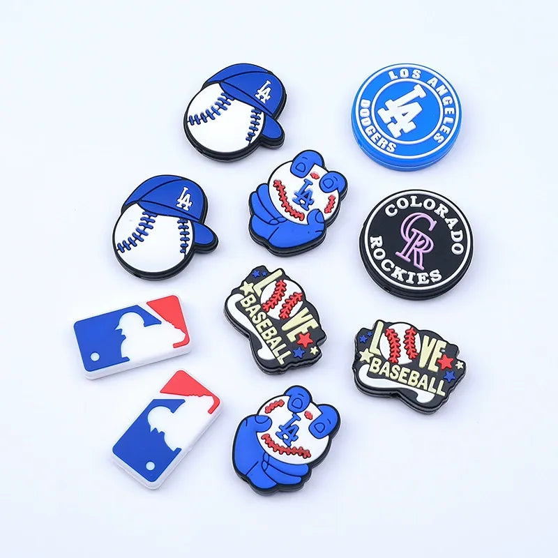 Flatback Baseball Silicone Focal Beads for DIY Pens Keychains