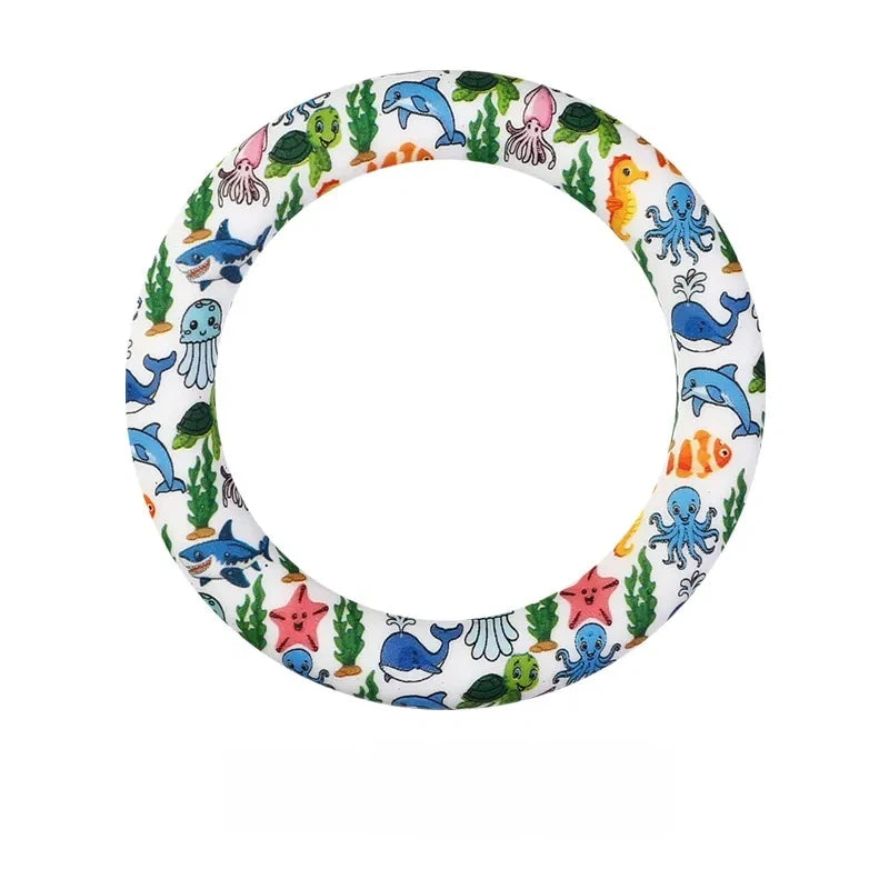 65MM Circular Ring Silicone Focal Beads for DIY Pens Keychains