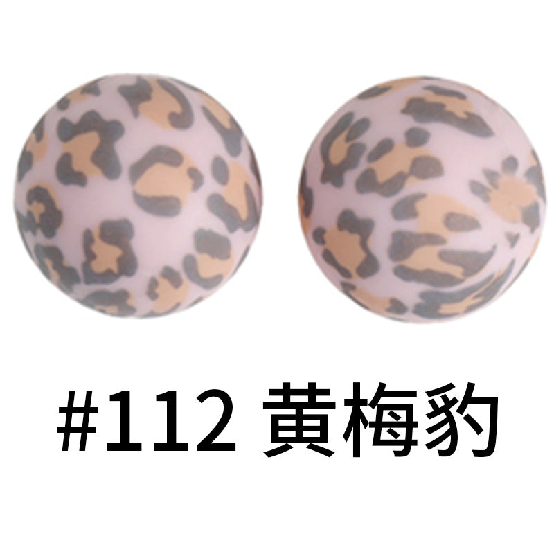 16mm Print Silicone Beads Colorful Silicone Water Transfer Beads-50PCS