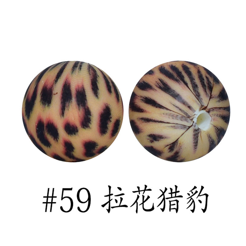 16mm Print Silicone Beads Colorful Silicone Water Transfer Beads-50PCS