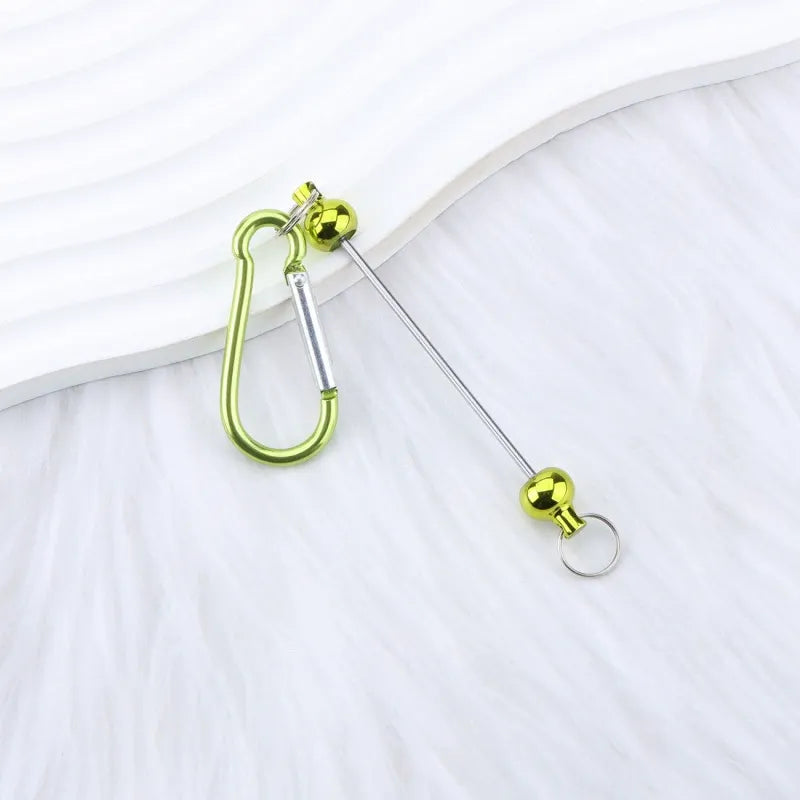 Beadable D Shaped Metal Keychain for DIY