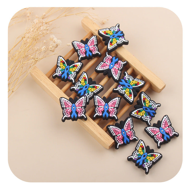 Creative Butterfly Pattern Silicone Beads-10PCS