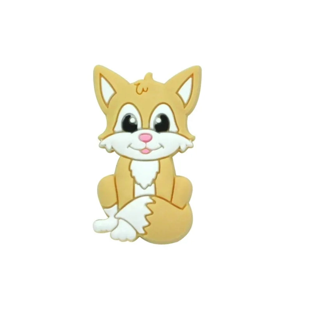 Flatback Fox Silicone Focal Bead | Beadable Pens Keychains Badge
