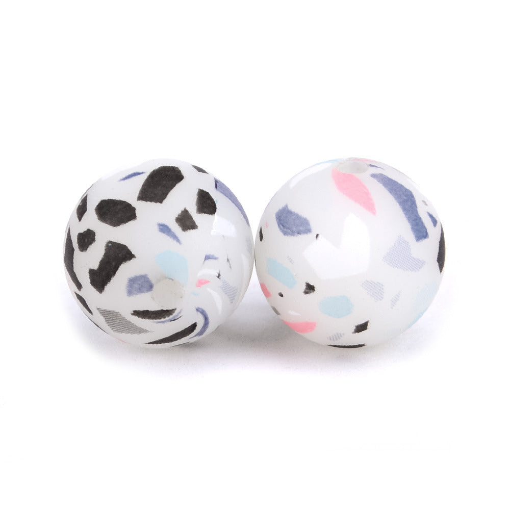 5mm Luminous Water Drop Leopard Beads Silicone Beads-50PCS