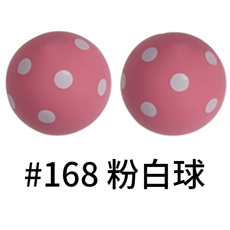 16mm Print Silicone Beads Colorful Silicone Water Transfer Beads-50PCS