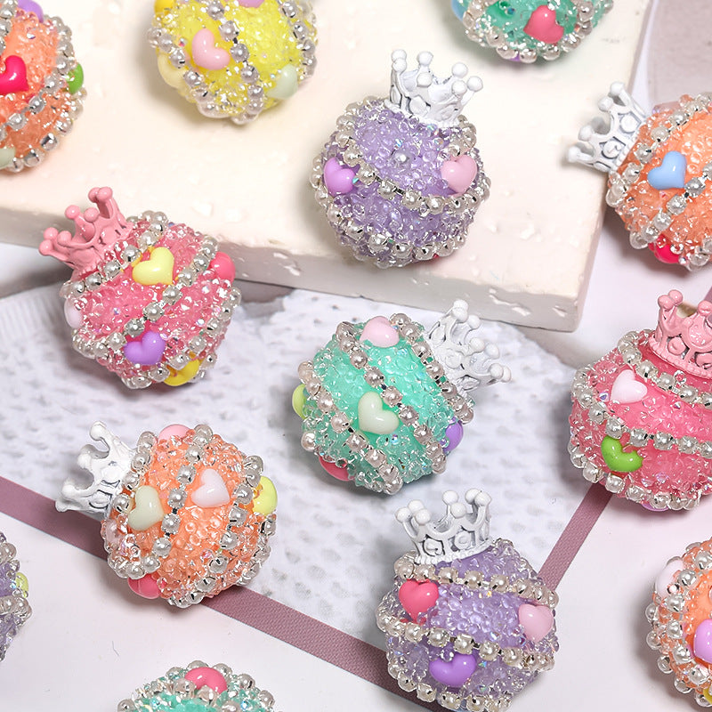 Crown Sugar Water Diamond Beads-5PCS