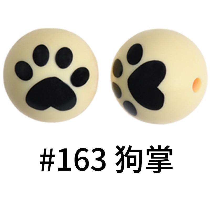Print Silicone Beads Colorful Silicone Water Transfer Beads 16mm-50PCS