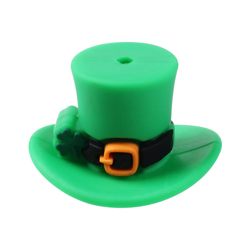 Focal Beads St. Patrick's Day DIY Silicone Accessories 3D Silicone Beads-10PCS