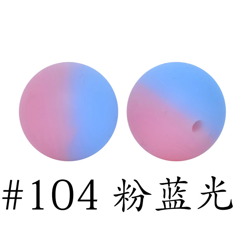16mm Print Silicone Beads Colorful Silicone Water Transfer Beads-50PCS