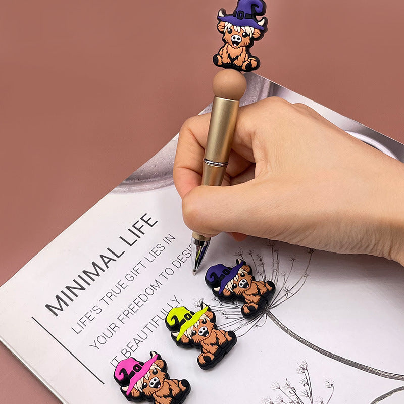 Halloween Highland Cow Silicone Beads-10PCS