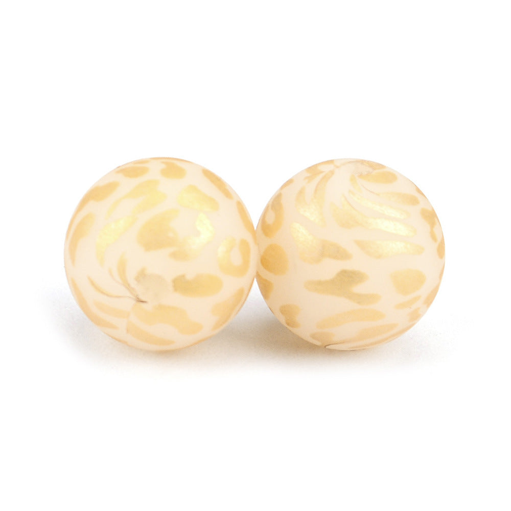 5mm Luminous Water Drop Leopard Beads Silicone Beads-50PCS